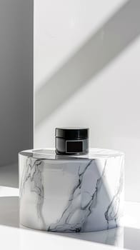 Cosmetic cream in a glass jar. Skin care concept. Background for beauty products
