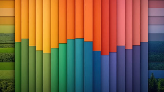 A visually striking abstract design featuring vertical stripes in a spectrum of colors. The composition creates a dynamic and modern aesthetic, ideal for backgrounds or creative projects