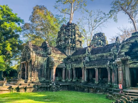 Ruin of ancient Ta Prohm Wat temple in Angkor, Cambodia