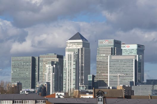 Canary Warf, Docklands financial district in London, United Kingdom.