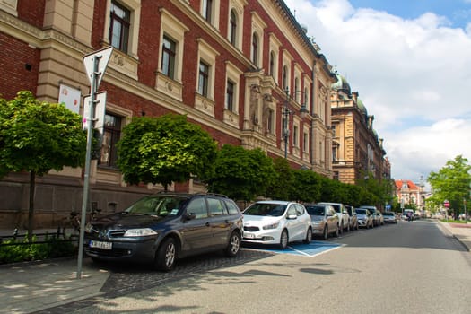 Old cozy European streets in the center of Krakow. Krakow, Poland - 05.16.2019