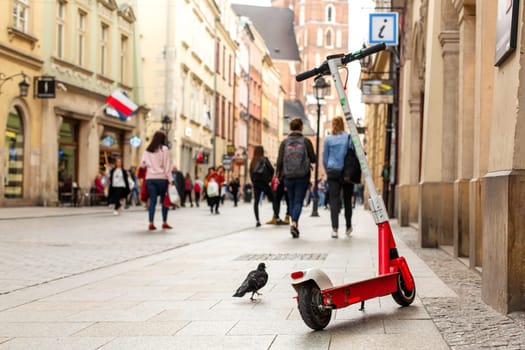 Scooters for rent can be found on the touristy old streets of Europe