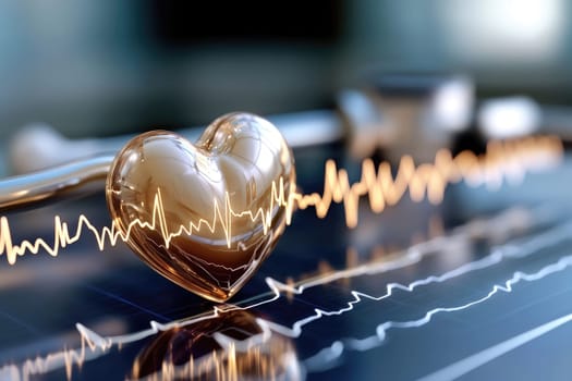 Cardiogram banner: heart graphic, health focus, pulse theme, lifeline pattern, medical representation, cardiac rhythm, heartbeat design, wellness highlight, healthcare awareness, fitness connection