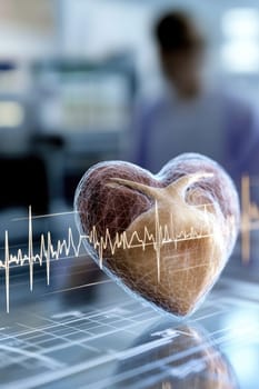 Heart banner: cardiogram symbol, medical theme, cardiac health, lifeline design, heartbeat graphic, healthcare focus, vital rhythm, wellness promotion, cardiovascular care