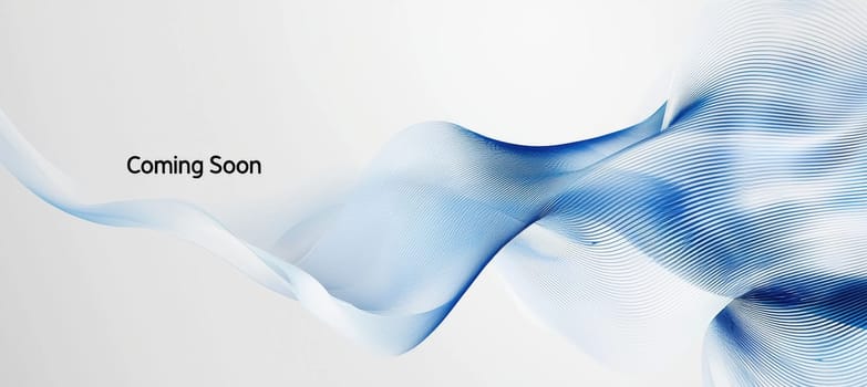 Simple and elegant coming soon banner featuring a clean white gradient background with sleek blue accents. ideal for tech-related advertisements, digital campaigns, and website announcements with modern typography.