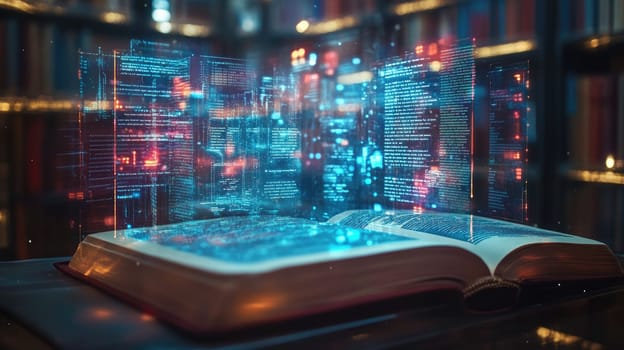 Book Digitization: transforming pages, digital data flow, educational technology, seamless integration, tech-driven learning, content conversion, innovative education, digital advancement