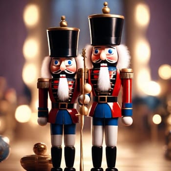 wooden toy nutcrackers christmas gift. High quality photo