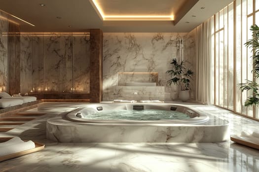 Empty luxury spa salon with jacuzzi