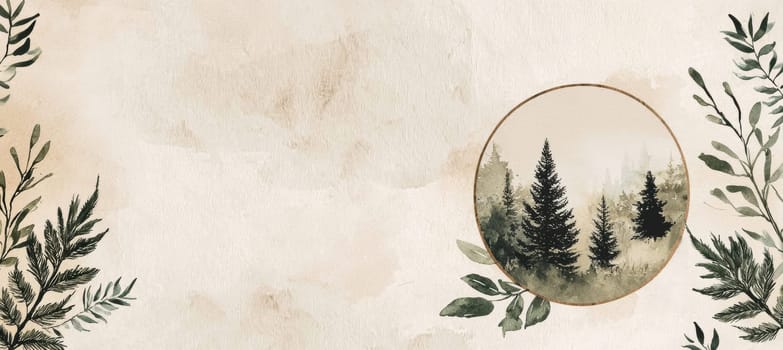 Rustic email signature design featuring a soft beige and green color palette with subtle leaf illustrations. a circular frame with a rustic border houses the profile picture, enhancing the natural, earthy aesthetic perfect for farmers.