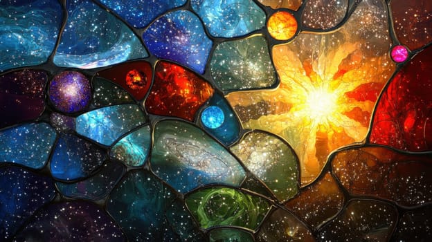 Stained Glass Close-Up Abstract Backdrop