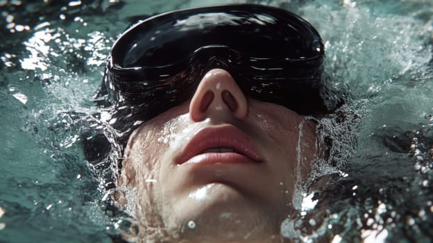 Persons Face Close-Up Relaxed Laying In The Water