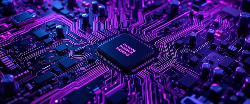 Bathed in neon glow, a labyrinth of circuits pulses with life. Mystery and awe dance on silicon edges, whispering secrets of the digital unknown.