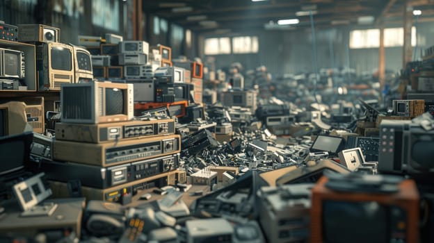 E-waste and electronic recycling dump