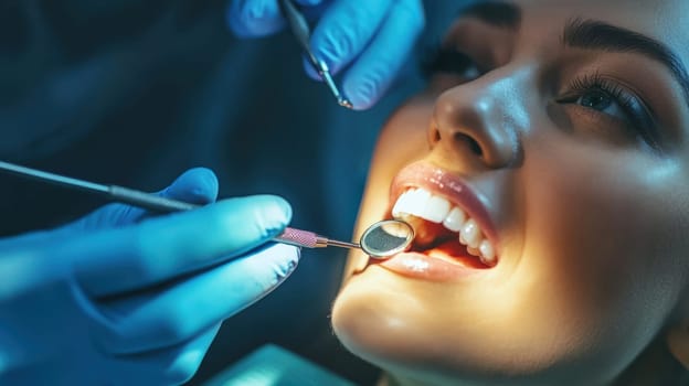 Dentist Examining A Patient at Dental Appointment