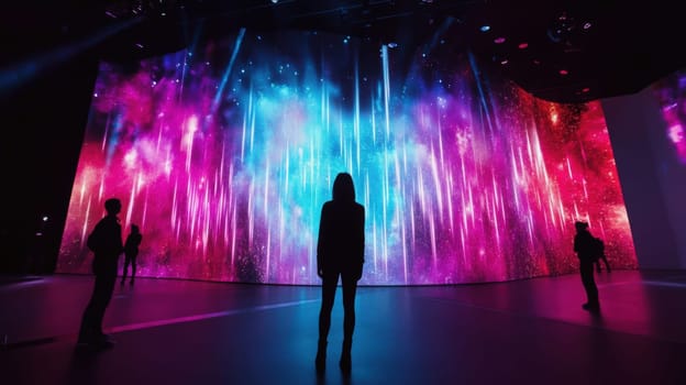 Silhouette on stage, enhanced by captivating visuals