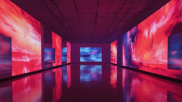 A truly stunning and highly immersive space that showcases vivid digital projections along with captivating reflections