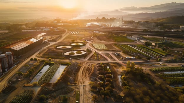 massive industrial permaculture farming project drone footage