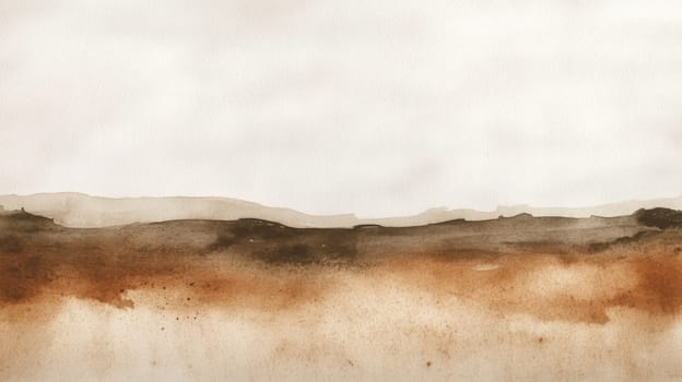 Abstract brown watercolor background. Dry brush