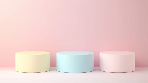 3D abstract shapes in a pastel