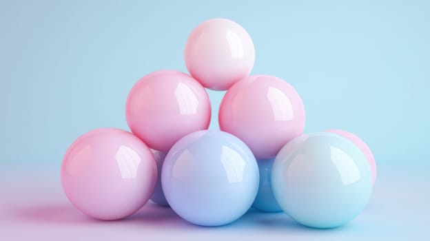 3D abstract spheres in a pastel