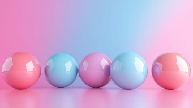 3D abstract spheres in a pastel