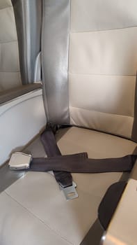 15 October 2024 Tel-Aviv Israel Ben Gurion airport. Seatbelt buckle strap. High quality photo