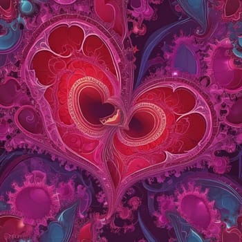 pink red heart,art abstract frame fractal club lighting, valentine's day simbol love decorations design. High quality illustration