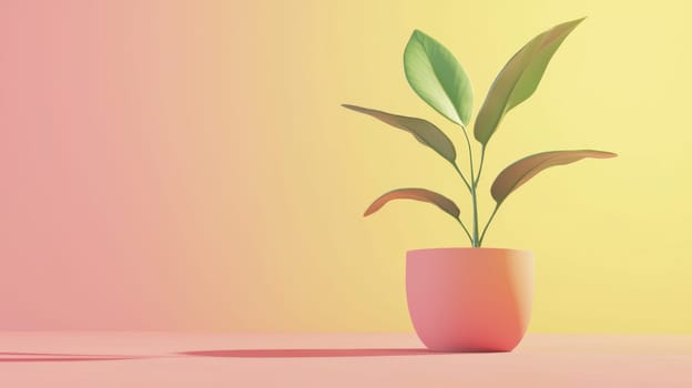 A Growing plant symbolizing business idea blossoming into success, with vibrant colors enhancing its beauty and potential