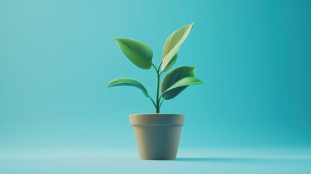 A Growing plant symbolizing business idea blossoming into success, representing growth and potential