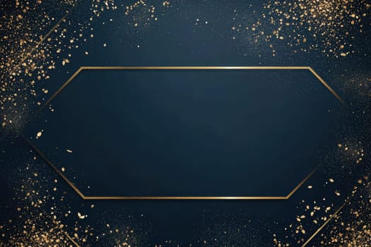 Sleek graduation card template featuring a dark blue background with shimmering gold accents. the design includes a blank area for personalized congratulatory messages, ideal for celebrating academic achievements with sophistication and style.