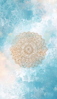 Soft pastel background with intricate mandala patterns and a center space for a personal message, ideal for wellness events or yoga-themed designs. offers a serene and calming visual perfect for mindfulness or spiritual occasions.