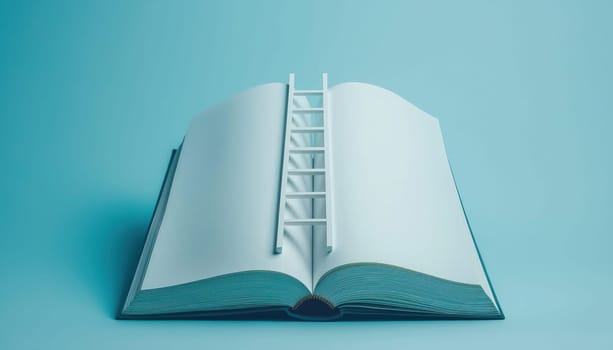 An Open book with ladder symbolizing journey to knowledge and success