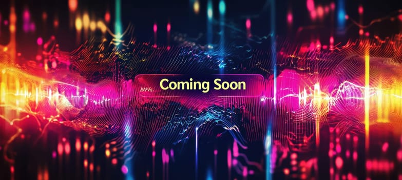 High-energy music release banner featuring colorful soundwave patterns and glowing audio equalizer effects. vibrant design elements create a dynamic atmosphere, perfect for promotional materials and digital marketing for upcoming music events.