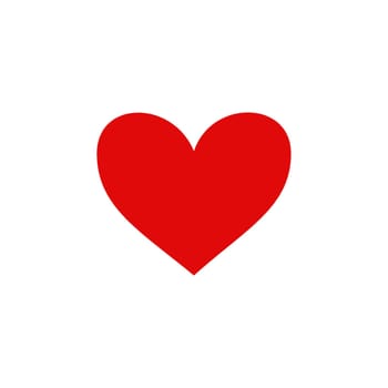 Red simple heart in doodle style for Valentine's Day. Love sign