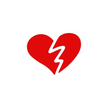 Red simple heart in doodle style for Valentine's Day. Love sign