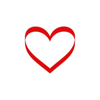 Red simple heart in doodle style for Valentine's Day. Love sign