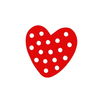 Red simple heart in doodle style for Valentine's Day. Love sign