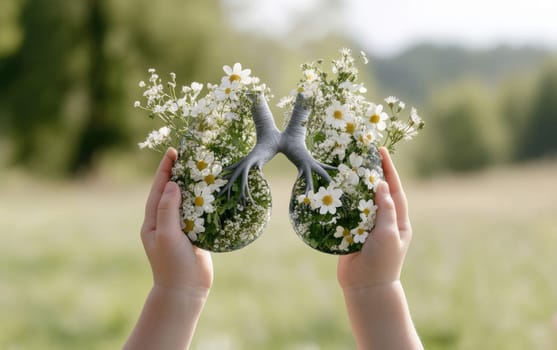 Lung demonstration: respiratory model, tuberculosis awareness, medical diagnosis, disease prevention, global health focus, care initiative, infection control, educational display, healthcare effort