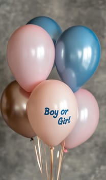 Gender party, pink and blue decorations, a lively celebration filled with happiness and the anticipation of discovering whether a boy or girl, bringing loved ones together in excitement