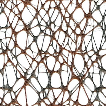 Intricate network of lines and shapes forming an organic, web like pattern