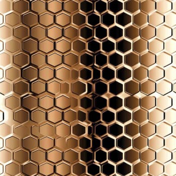 Seamless golden honeycomb pattern forming a luxurious and modern backdrop