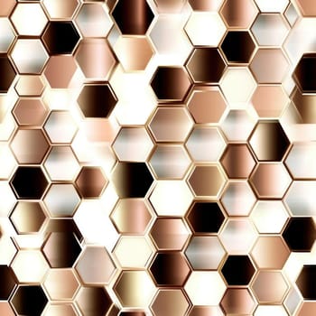 Metallic gold and brown honeycomb pattern creating a modern and abstract background design