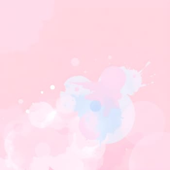 A soft abstract watercolor composition featuring delicate pink and blue splashes, blending harmoniously to create a soothing, versatile design.