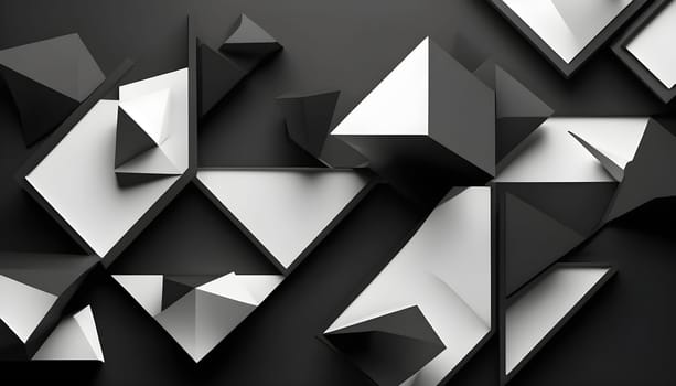 Abstract shapes made of reflective glass create striking designs against a clean white background, emphasizing sleek minimalism.