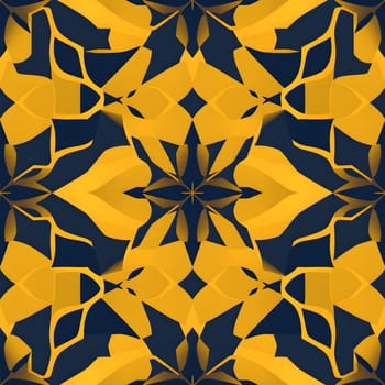 A seamless geometric pattern in luxurious gold and navy blue hues, offering an elegant and sophisticated design aesthetic.