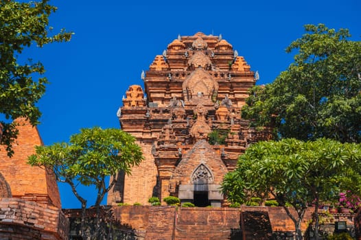 ancient Po Nagar Cham Towers in Nha Trang in Vietnam. Historical ruins in Asia