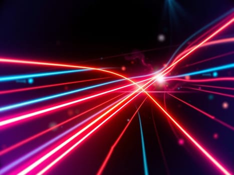 A high-tech abstract background featuring vibrant neon lines creating a futuristic and dynamic visual effect.