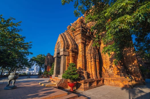 ancient Po Nagar Cham Towers in Nha Trang in Vietnam. Historical ruins in Asia