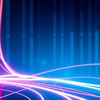A high-tech abstract background featuring vibrant neon lines creating a futuristic and dynamic visual effect.