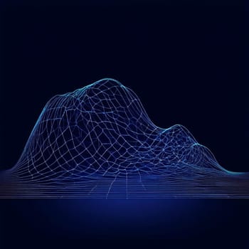 A dynamic wave of intersecting wireframe lines creating a sense of movement, flow, and structure.